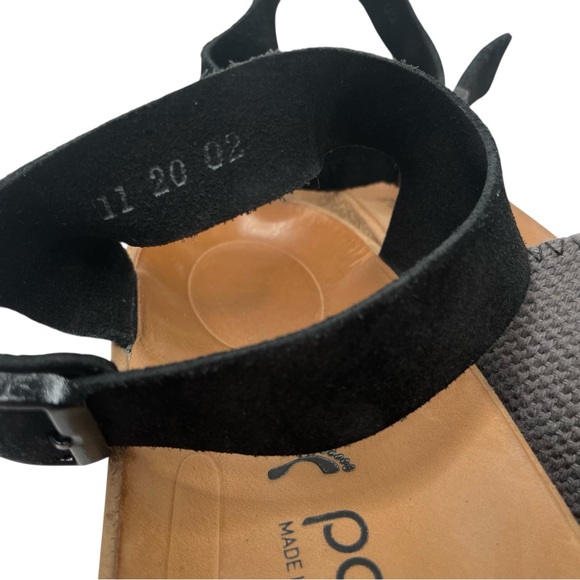 Papillio Black and Gray Glenda Sandals, Wedges, Leather Foot Bed, Size 8, Narrow - Picture 10 of 10